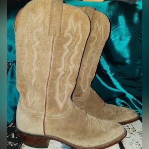 Lucchese 1883 Tan Suede Boots Size 8.5 D